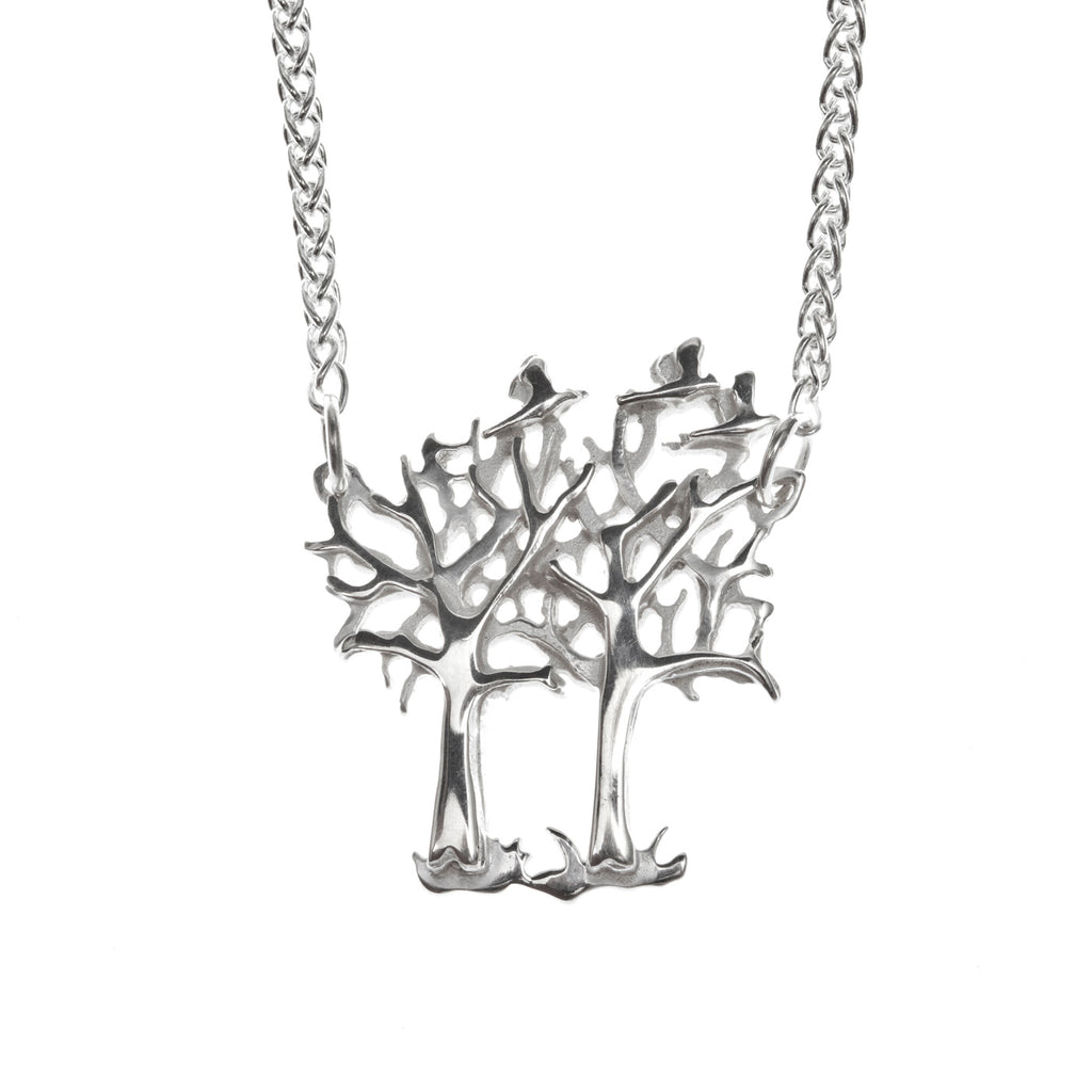 Birds in the branches Necklace, silver